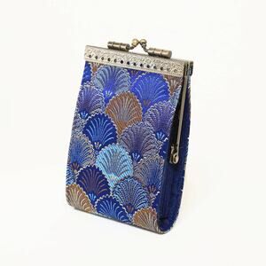 Seashell Pattern RFID Card Wallet | Dark Blue